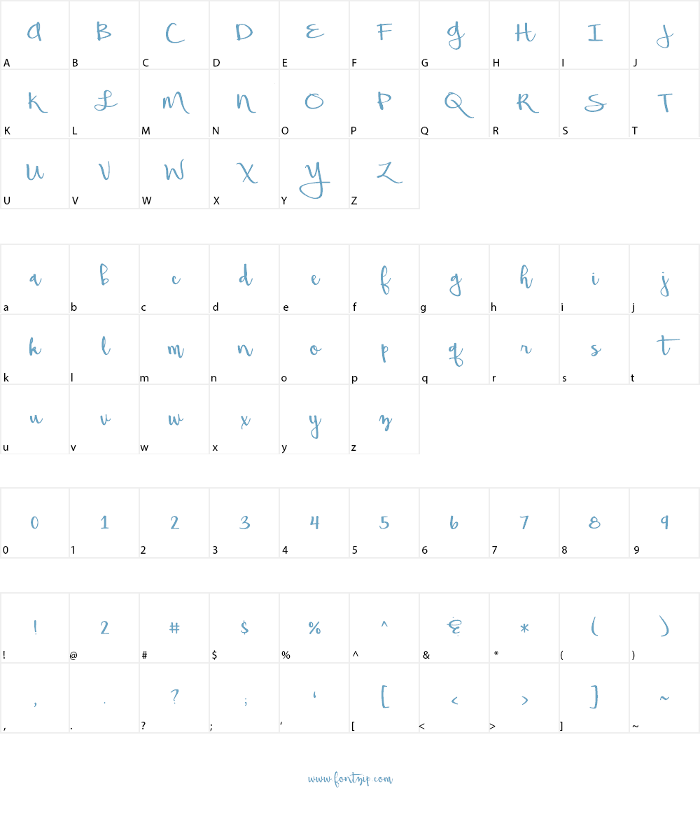 Beautiful Mess Font Character